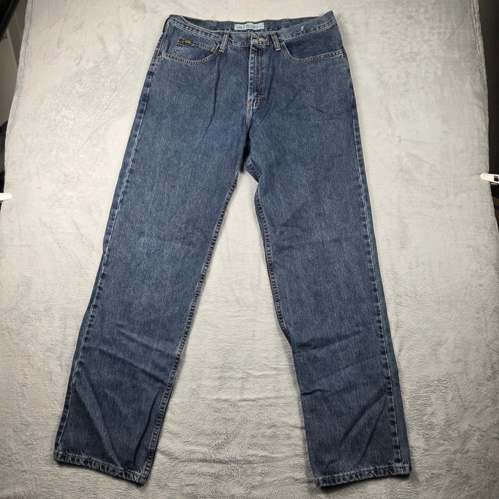Lee Relaxed Fit Jeans Mens 36x34 Blue Excellent Straight Leg Denim 2055529